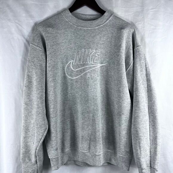 Vintage 90s Nike Air Crewneck Sweatshirt – Made in USA – Gray – Men’s Large - Picture 1 of 7